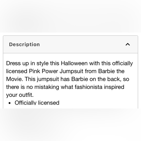 BARBIE Adult Pink Power Jumpsuit - Barbie the Movie Sz S Halloween Costume - Picture 4 of 4